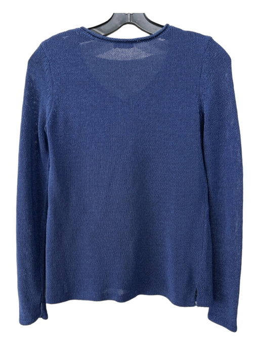 J. McLaughlin Size XS Navy Blue Cotton Blend Knit V Neck Long Sleeve Sweater Navy Blue / XS