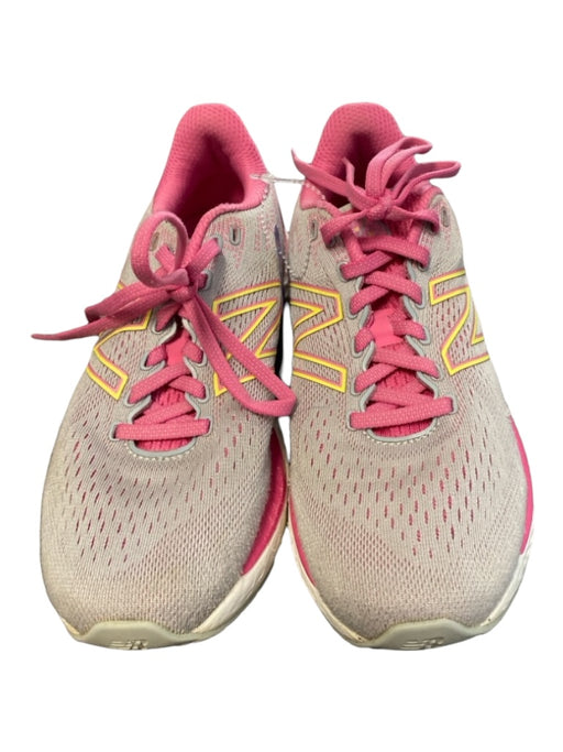 New Balance Shoe Size 5 Gray, Pink & Yellow Knit Almond Toe Low Top Sneakers Gray, Pink & Yellow / 5