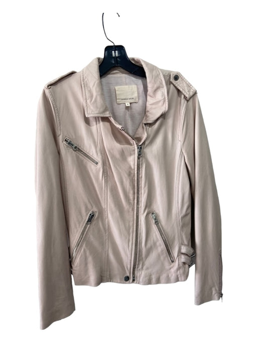 Rebecca Taylor Size 10 Light Pink Leather Zip Close Silvertone hardware Jacket Light Pink / 10