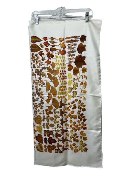 Gucci White, Yellow, Brown Silk Autumn Leaves Square scarf White, Yellow, Brown / 90cm