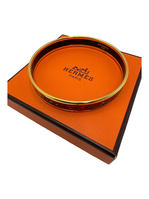 Hermes Gold & Multi Enamel Bangle Bracelet Gold & Multi