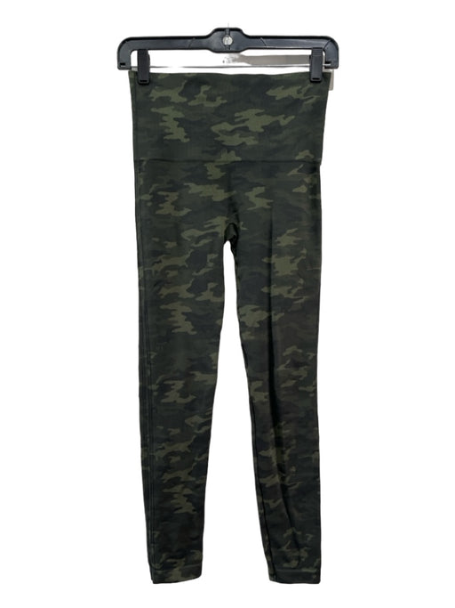 Spanx Size Medium Green Nylon Camoflage Full Length Leggings Green / Medium