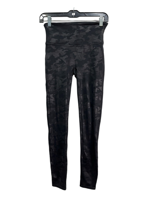 Spanx Size Medium Black Nylon Camoflage Full Length Leggings Black / Medium