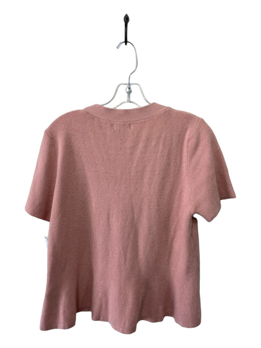En Saison Size L Pink Viscose & Polyester Button Front Knit Cardigan Sweater Pink / L