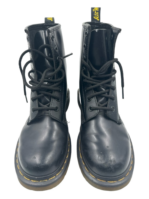 Dr Marten Shoe Size 7 Black Leather Laces High Top Bouncing Soles Boots Black / 7