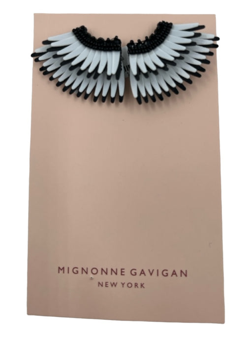 Mignonne Gavigan Black & White Wings Post Back Earrings Black & White