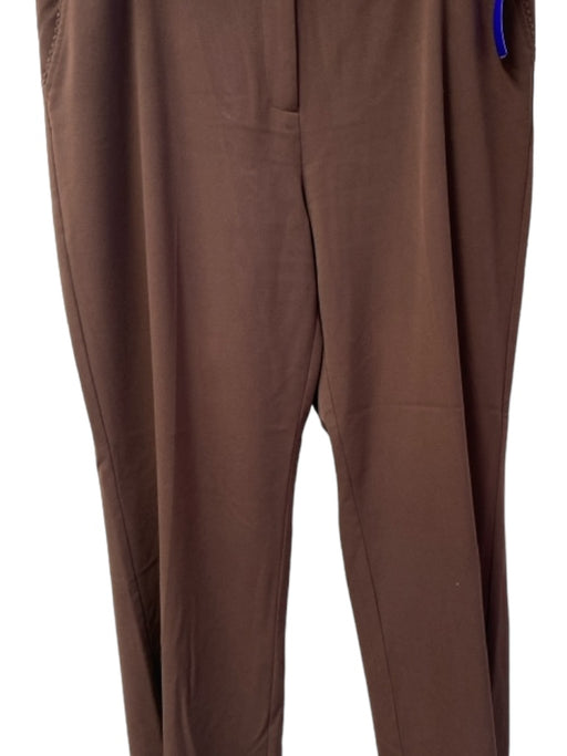 Sigrid Olsen Size 16 Brown Polyester Blend High Waist Straight 4 Pocket Pants Brown / 16