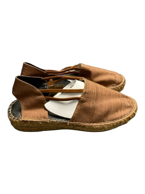 Eric Michael Shoe Size 40 Brown Fabric Espadrille Closed Toe Open Heel Shoes Brown / 40