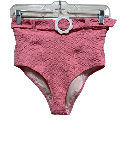 Lisa Marie Fernandez Size S Pink Nylon Blend Textured Floral Applique Swimsuit Pink / S
