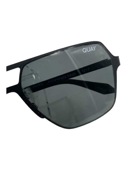 Quay Black Metal Frame Square Black Lens Polarized Sunglasses Black