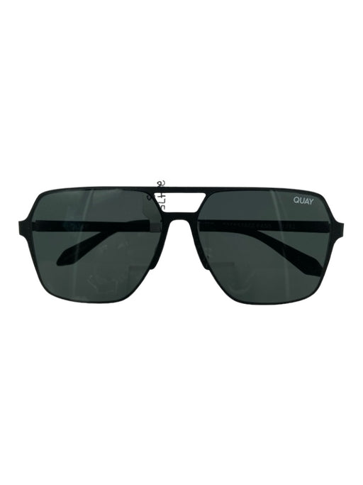 Quay Black Metal Frame Square Black Lens Polarized Sunglasses Black