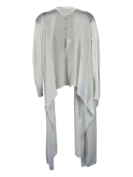 Magaschoni Size XS White Cotton Open Front Knit Drape Sweater White / XS