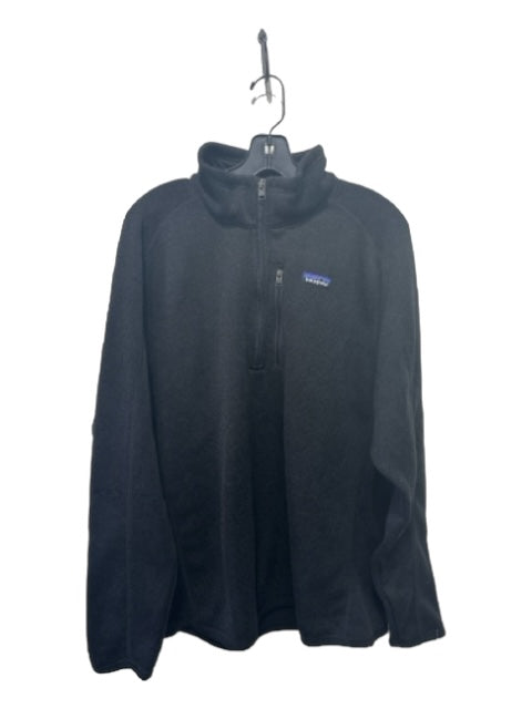 Patagonia Size XL Black Polyester Solid Quarter Zip Men's Jacket XL