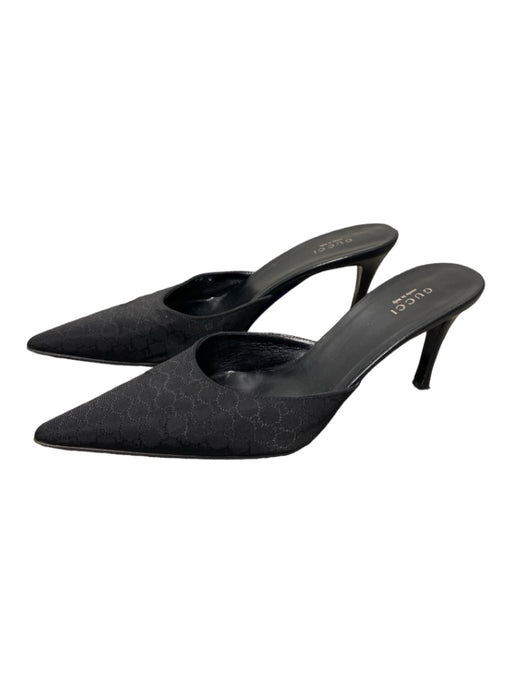 Gucci Shoe Size 39 Black Fabric Pointed Toe Pump Mule Heel Shoes Black / 39