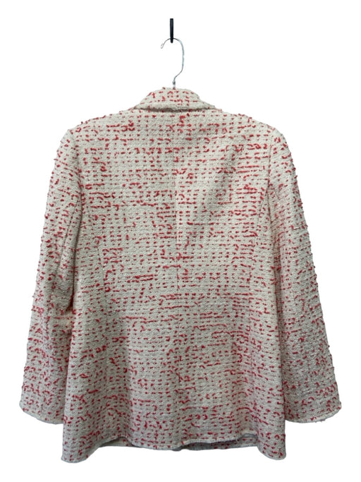 Rebecca Taylor Size 4 red, pink, white Cotton Blend Front Pockets tweed Jacket red, pink, white / 4