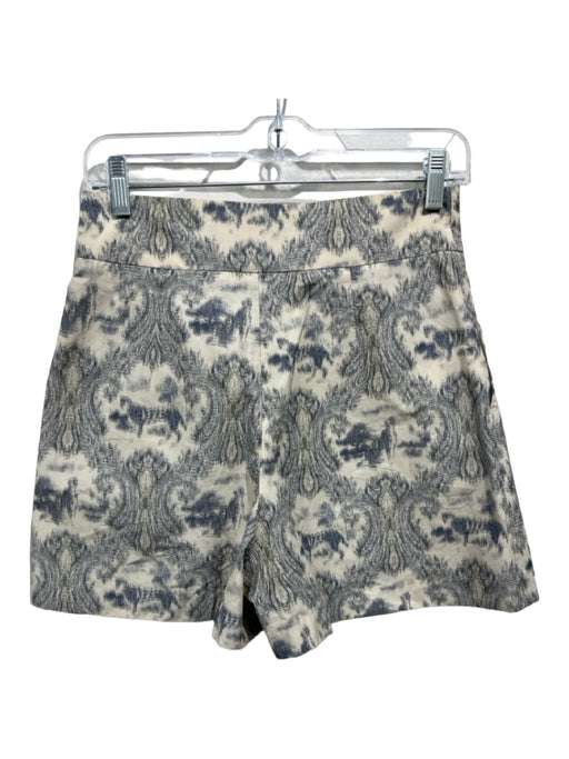 Pinko Size 40 Beige & Gray Cotton Blend Abstract Pleated Side Zip Shorts Beige & Gray / 40