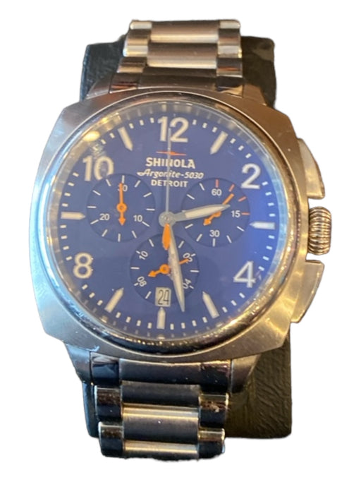 Shinola Silver & Blue Metal Watches Silver & Blue