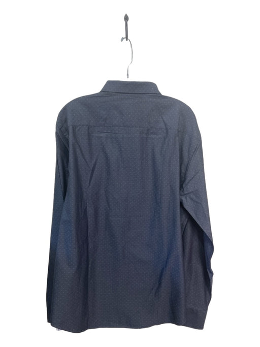 Bugatchi NWT Size L Gray Cotton Blend Micro Button Down Men's Long Sleeve Shirt L