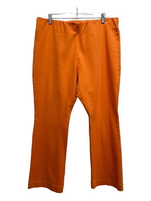Ann Mashburn Size XL Orange Cotton Elastic Waist Flare Leg Pants Orange / XL