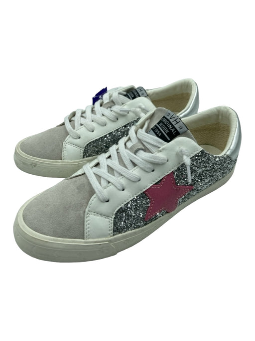 Vintage Havana Shoe Size 10 White, silver & pink Suede Glitter Star Sneakers White, silver & pink / 10