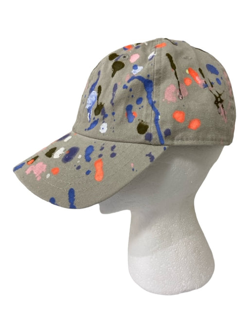Newhattan Beige & Multi Cotton baseball cap Paint Splatter Hat Beige & Multi / One Size