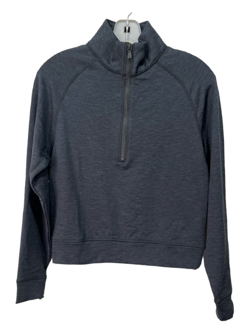 Peter Millar Size XS Black Polyester Long Sleeve Quarter Zip Cropped Sweater Black / XS