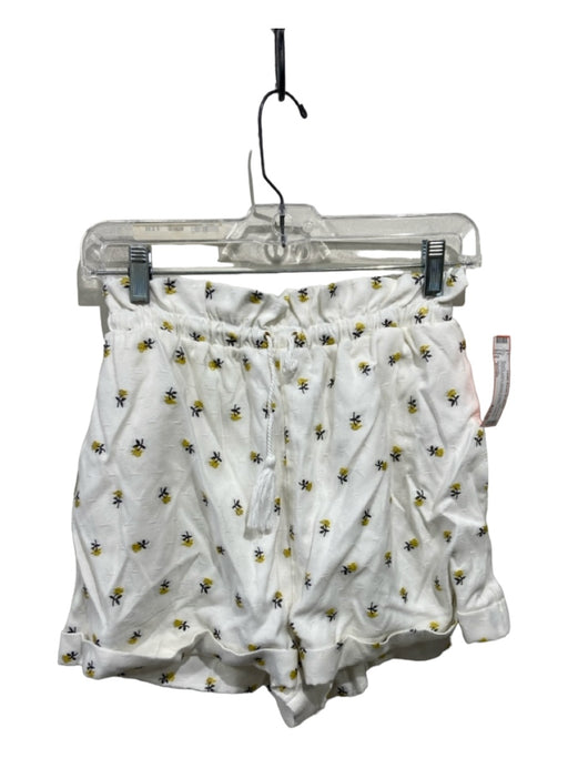Majorelle Size Small White & yellow Rayon Flower embroidered Pockets Shorts White & yellow / Small