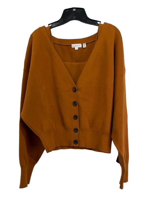 A.L.C. Size L/XL Brown Viscose Blend Sleeveless Ribbed Knit Cropped Sweater Set Brown / L/XL