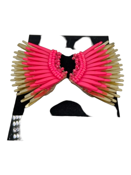 Mignonne Gavigan Hot Pink & Gold Sequin Post Back Earrings Hot Pink & Gold