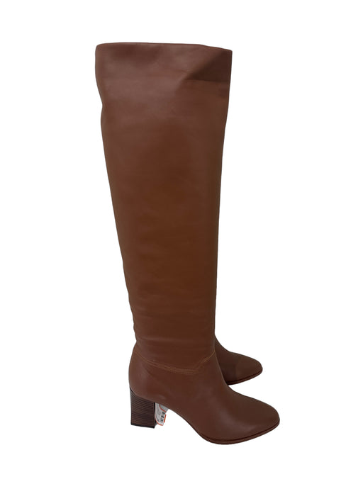 Tamara Mellon Shoe Size 38 Brown leather sole Knee High Stacked Heel Boots Brown / 38