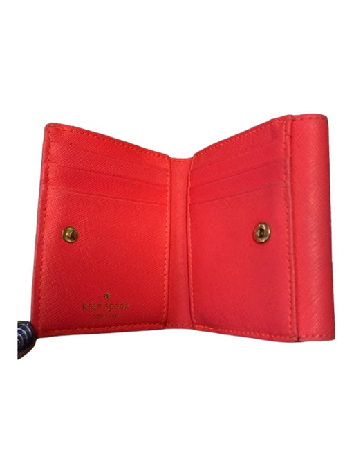 Kate Spade Hot pink Leather Snap Closure Card Holder Tri-Fold Wallets Hot pink
