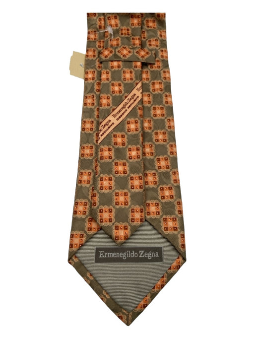 Ermenegildo Zegna Orange & Gold All Over Print Men's Tie