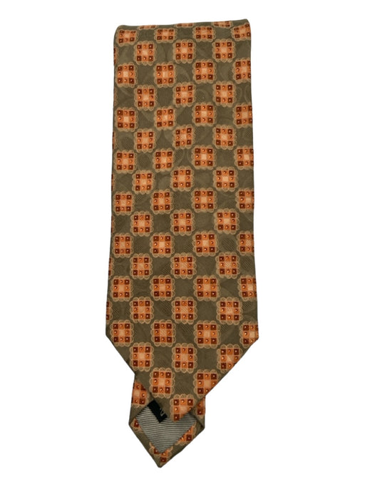 Ermenegildo Zegna Orange & Gold All Over Print Men's Tie