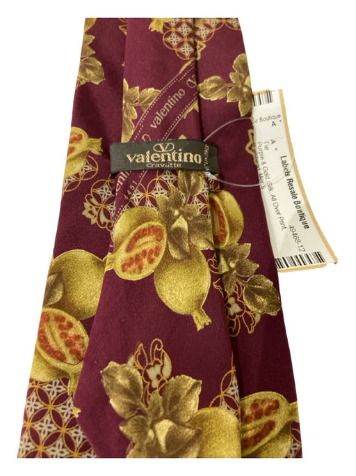 Valentino Purple & Gold Silk All Over Print Men's Tie