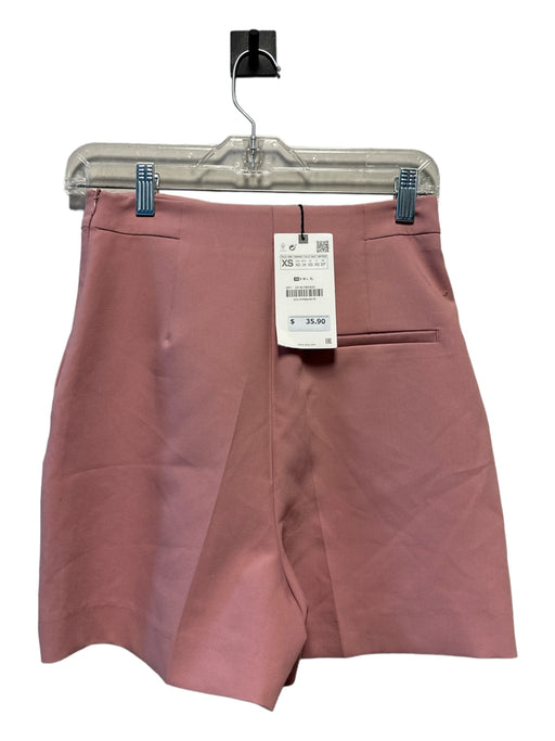 Zara Size XS Mauve Polyester Blend High Waist Buttons Shorts Mauve / XS