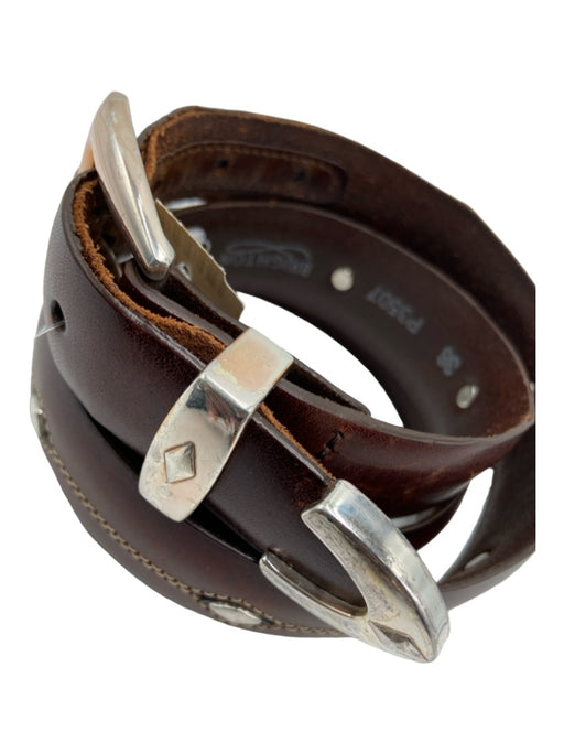 Brighton AS IS Brown & Silver Leather Men's Belt