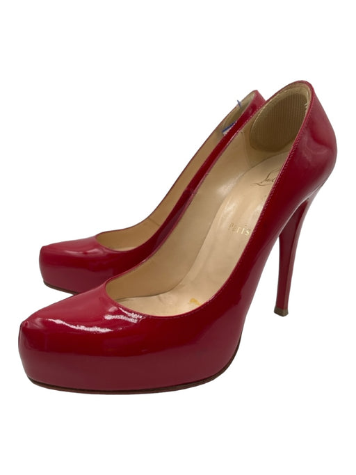 Christian Louboutin Shoe Size 39 Red Leather Patent Stiletto Almond Toe Pumps Red / 39