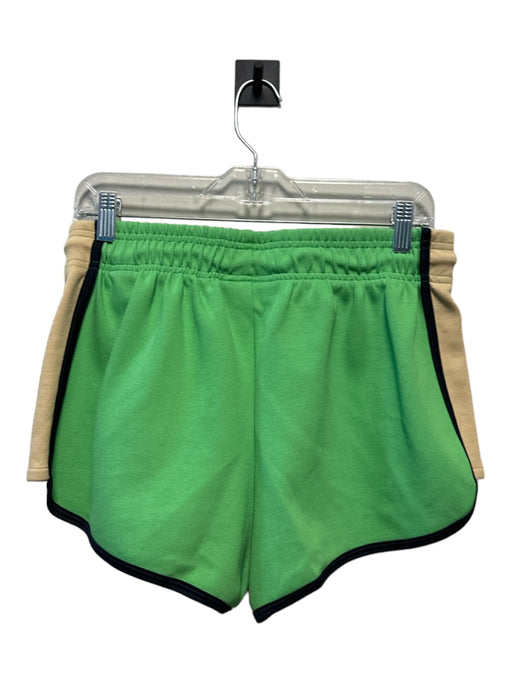 Lacoste Size 36 Green & Tan Cotton Blend Drawstring Side Stripe Athletic Shorts Green & Tan / 36