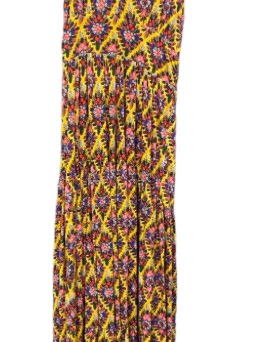 Maeve Size S Yellow & Multi Rayon Blend Lined Halter Maxi Flowy Dress Yellow & Multi / S