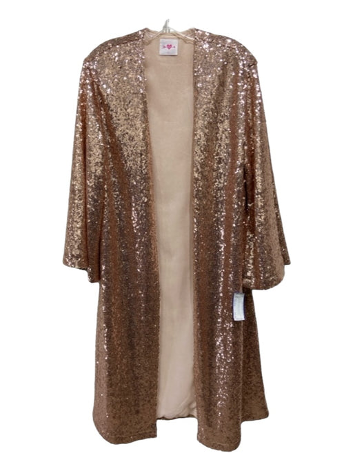 Buddy Love Size One Size Rose Gold Polyester Long Sleeve Sequinned Cardigan Rose Gold / One Size