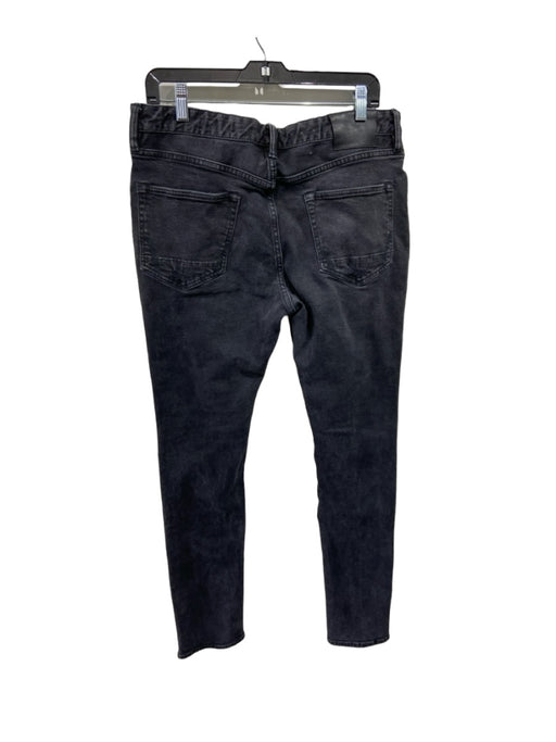 ALLSAINTS Size 32 Black Cotton Distressed Zip Fly Men's Jeans 32