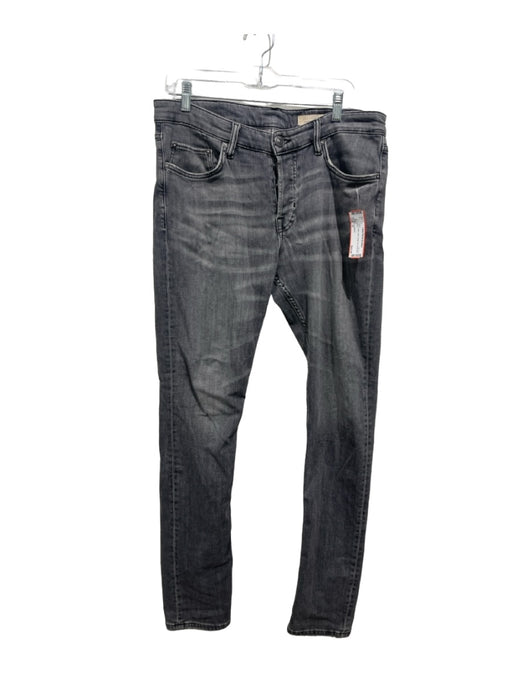 ALLSAINTS Size 32 Grey Cotton Solid Button Fly Men's Jeans 32