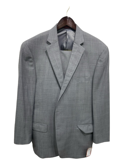 Hart Schaffner & Marx AS IS Grey Plaid 2 Button Men's Suit 46R