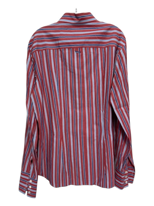 Dolce & Gabbana AS IS Size XL Red & Blue Cotton Striped Logo Long Sleeve Shirt XL