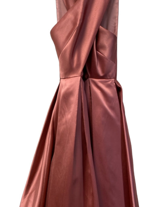 Monique Lhuillier Size 2 Rose Gold Sleeveless Back Zip Pleated Structured Gown Rose Gold / 2