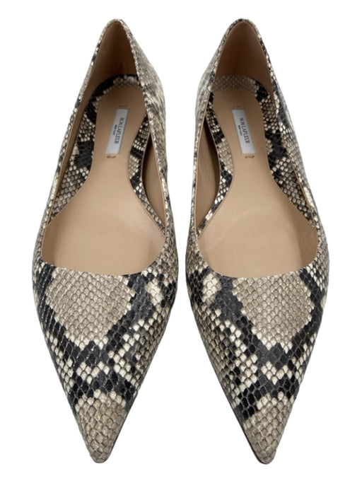 M M Lafleur Shoe Size 39.5 Beige & Gray Snake Embossed Pointed Toe Flats Beige & Gray / 39.5