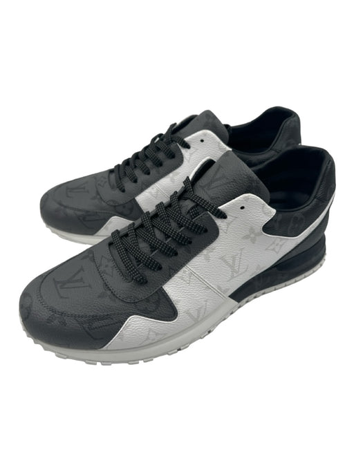 Louis Vuitton Shoe Size 8.5 White & Gray Leather logo Sneaker Men's Shoes 8.5