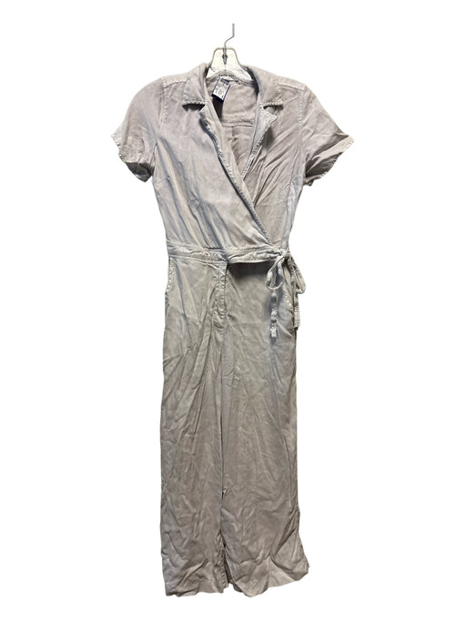 Bella Dahl Size XS Light Gray Tencel Short Sleeve Waist tie Jumper Light Gray / XS