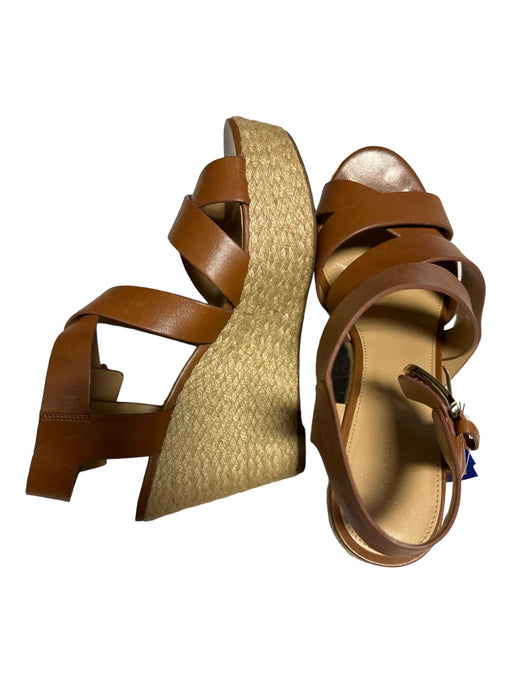 Michael Michael Kors Shoe Size 10 Brown & Tan Leather Espadrille Wedge Sandals Brown & Tan / 10