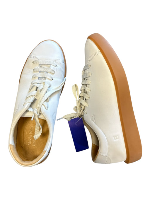 Everlane Shoe Size 7.5 white & tan Leather Rubber Sole Solid Sneaker Shoes white & tan / 7.5